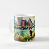 Vluchten naar Austin Texas Koffiemok (Voorkant links)