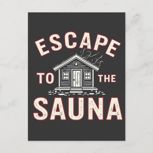 Vluchten naar de Sauna Funny Spa Dag Sauna Liefheb Briefkaart (Voorkant)
