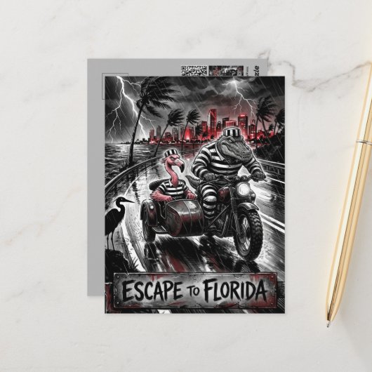 Vluchten naar Florida Reizen Briefkaart (Voorkant / Achterkant in situ)