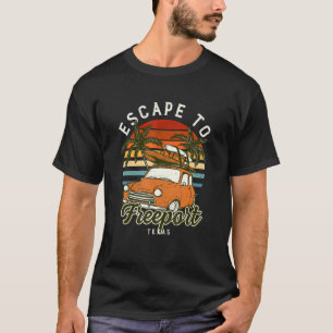 Vluchten naar Freeport Beach Texas Ocean Tx Summer T-shirt