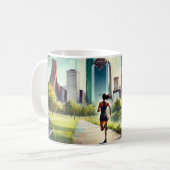 Vluchten naar Houston Texas Koffiemok (Voorkant links)