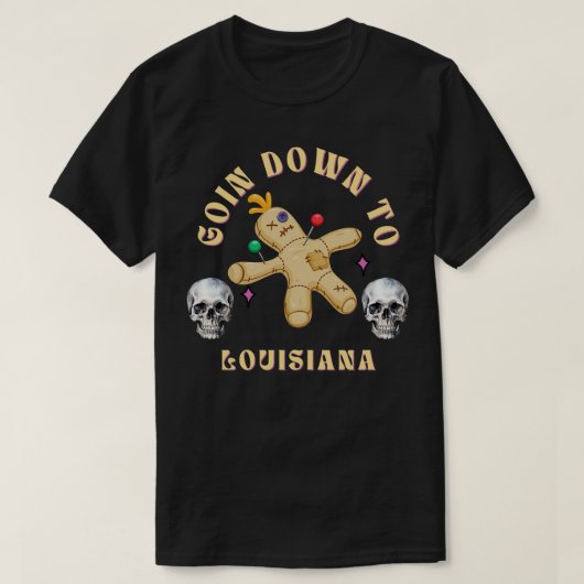 Vluchten naar Louisiana Skull Version TShirt (Design voorkant)