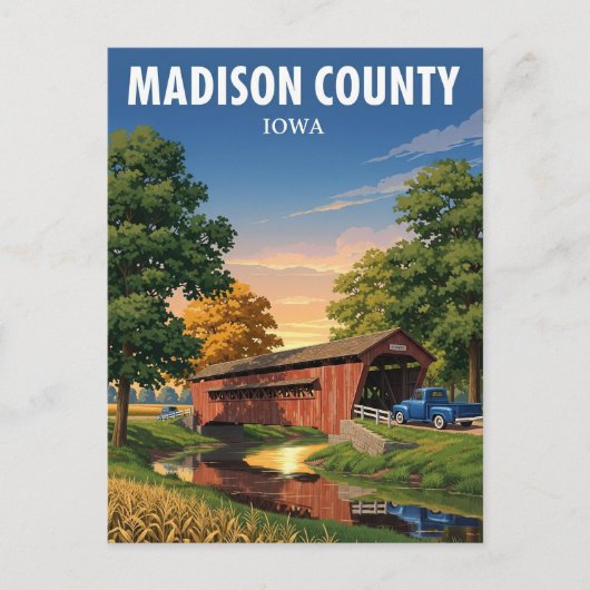 Vluchten naar Madison County Iowa Briefkaart (Voorkant)