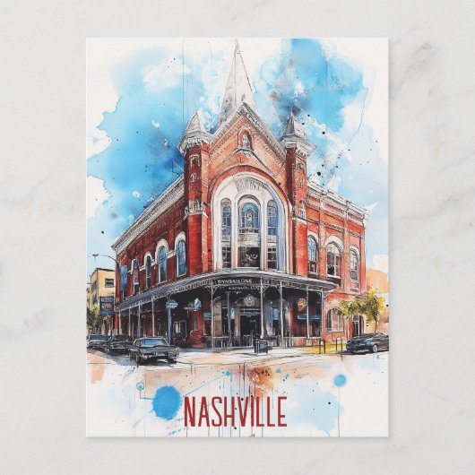 Vluchten naar Nashville USA Briefkaart (Voorkant)