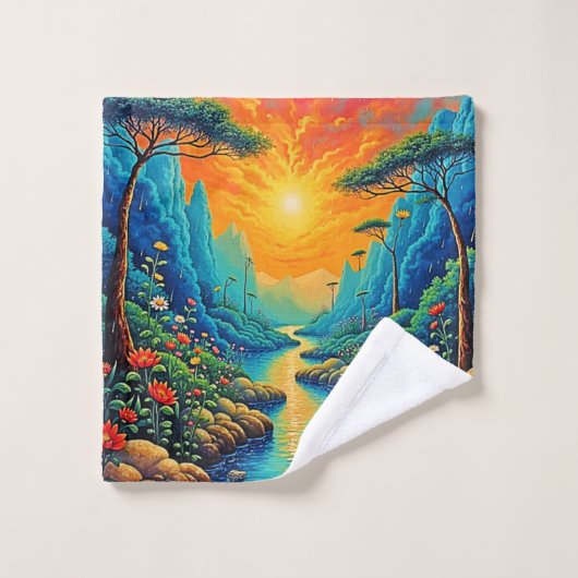 Vluchten naar Natuur Art Design Bad Handdoek (Wasdoekje)