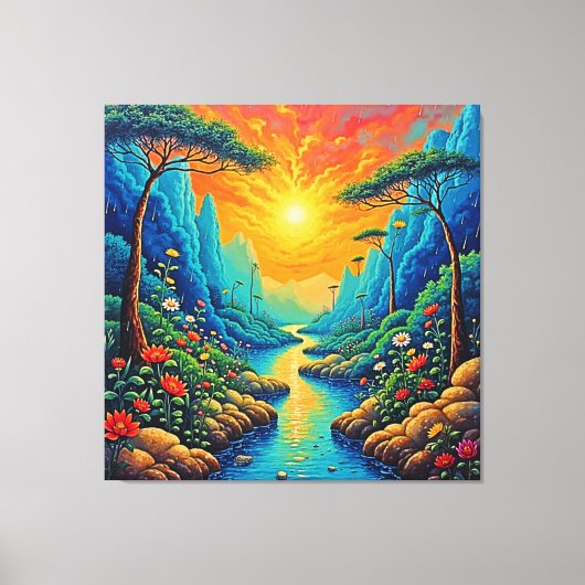 Vluchten naar Natuur Art Design Canvas Afdruk (Voorkant)