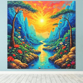 Vluchten naar Natuur Art Design Canvas Afdruk (Insitu (Houten vloer))