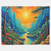 Vluchten naar Natuur Art Design Fleece Deken (Voorkant (Horizontaal))