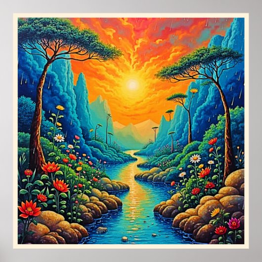 Vluchten naar Natuur Art Design Poster (Voorkant)