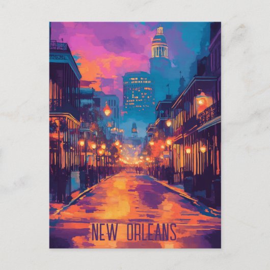 Vluchten naar New Orleans Louisiana Briefkaart (Voorkant)