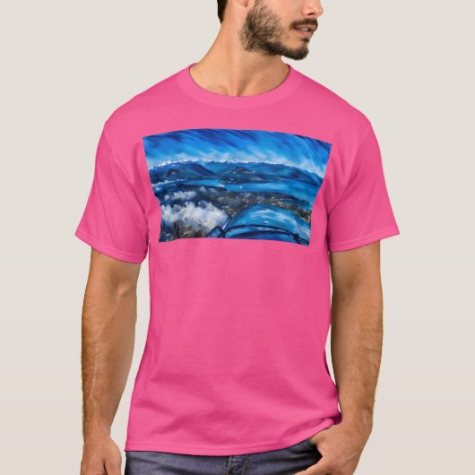 Vluchten naar Olympic Mountains (Pastel) Long T-shirt (Voorkant)
