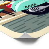 Vluchten naar Rome: Retro Vintage Travel Poster (Hoek)