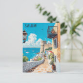 Vluchten naar San Juan Puerto Rico Briefkaart (Staand voorkant)