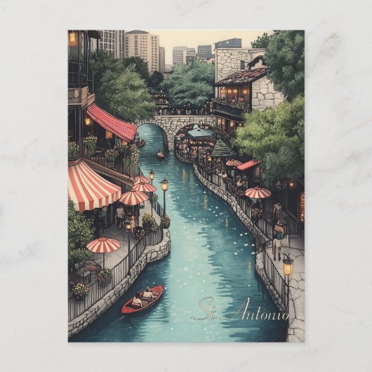 Vluchten naar St. Antonio Texas Briefkaart (Voorkant)