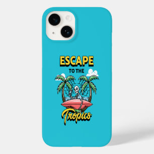 Vluchten naar Tropics Skeleton Surf Case-Mate iPhone 14 Hoesje