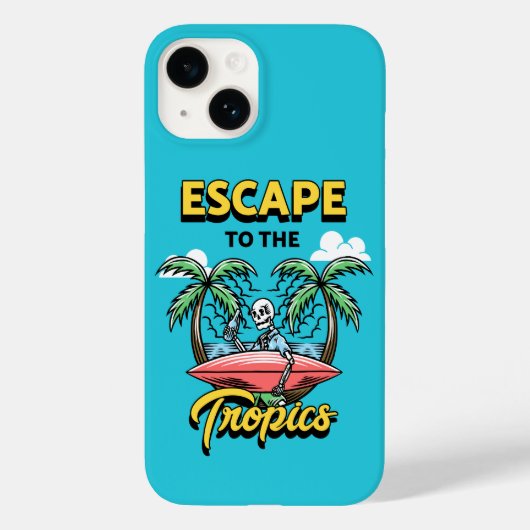 Vluchten naar Tropics Skeleton Surf Case-Mate iPhone Case (Achterkant)