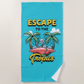 Vluchten naar Tropics Skeleton Surf Strandlaken (Voorkant)
