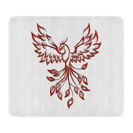 Vluchten van een Phoenix Glass Snijplank (Voorkant)