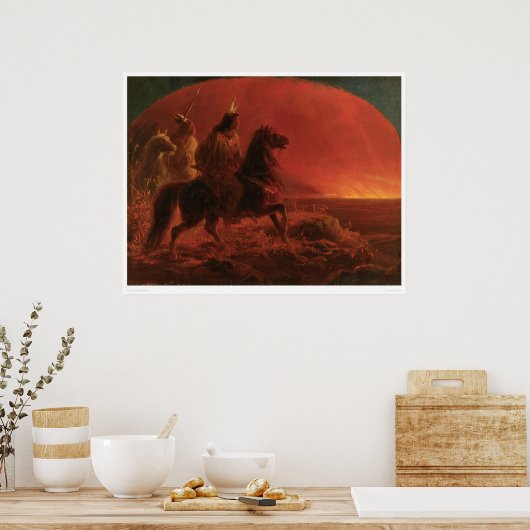 Vluchten van een Prairie Fire (1868A) Poster (Keuken)