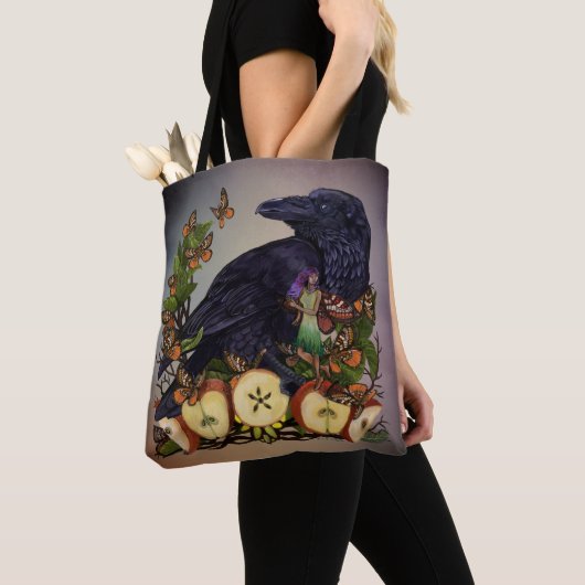 Vluchten van Fantasie Raven Faery Schoudertas Tote Bag (Dichtbij)
