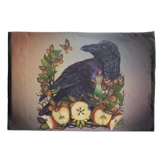 Vluchten van Fantasy Raven Faery Art Kussensloop (Achterkant)