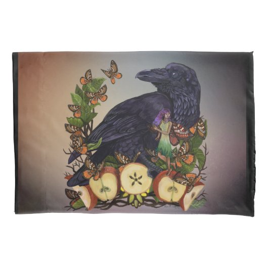 Vluchten van Fantasy Raven Faery Art Kussensloop (Voorkant)
