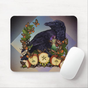 Vluchten van Fantasy Raven Faery Art Muismat