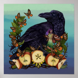 Vluchten van Fantasy Raven Faery Art Poster
