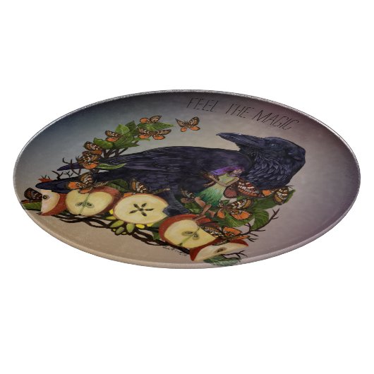 Vluchten van Fantasy Raven Faery Art Snijplank (Hoek)