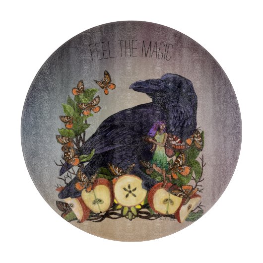 Vluchten van Fantasy Raven Faery Art Snijplank (Voorkant)