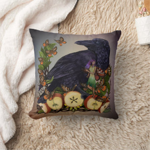Vluchten van Fantasy Raven Faery Sierkussen