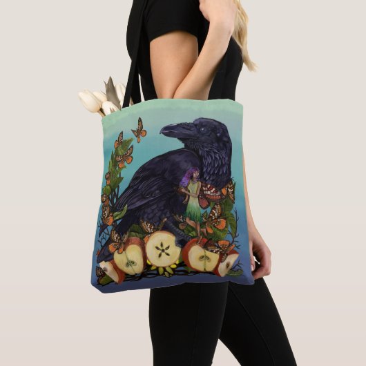 Vluchten van Fantasy Raven Faery Tote Bag (Dichtbij)