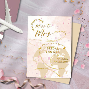 Vluchten van Miss naar Mrs Petals Vrijgezellenfees Kaart