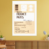 Vluchticket Parijs Frankrijk Canvas Afdruk (Insitu (Woonkamer))