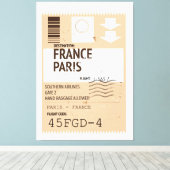 Vluchticket Parijs Frankrijk Canvas Afdruk (Insitu (Houten vloer))