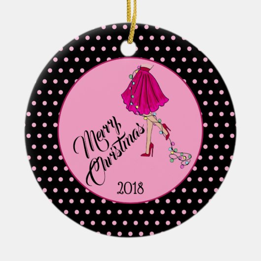 Vluchtig kerstkeramisch Ornament (Voorkant)