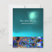 VLUCHTIG Mardi Gras Maskerade Feest, Blauw, Masker Kaart (Achterkant)