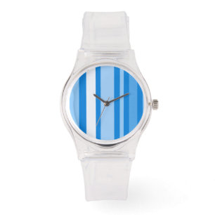 Vluchtige blauwe strepen horloge