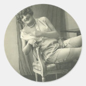 Vluchtige  insteekmeisjes ronde sticker (Voorkant)