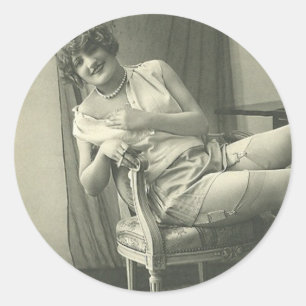 Vluchtige insteekmeisjes ronde sticker