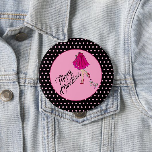 Vluchtige kerstButton Ronde Button 4,0 Cm (In situ)