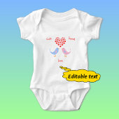 Vluchtige liefdesvogels, aangepaste tekst romper