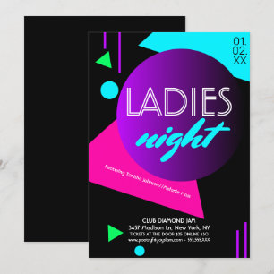 Vluchtige Nachtclub Dames Promotie Flyer Kaart