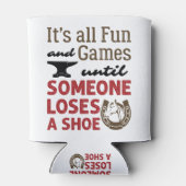 Vluchtige spelen tot iemand een schoen verliest blikjeskoeler (Achterkant)