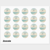 Vluchtige strandhuwelijksceremonie ronde sticker (Vel)