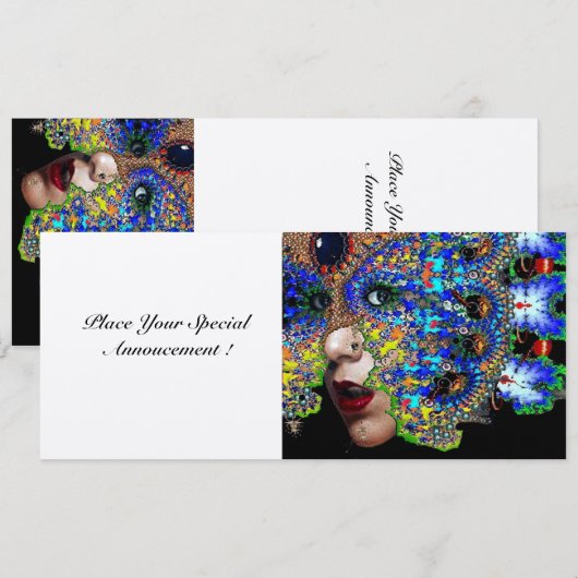 VLUCHTIGE zoete 16 masquerade bal zilver Kaart (Voorkant / Achterkant)