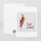 Vluchtkaart met veren bedankkaart (Voorkant / Achterkant)