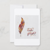 Vluchtkaart met veren bedankkaart (Voorkant)