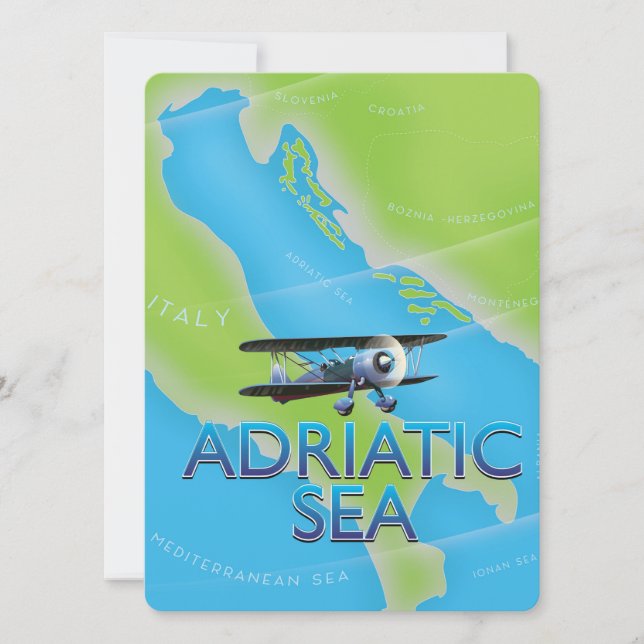 Vluchtkaart van Adriatische Zee (Voorkant)