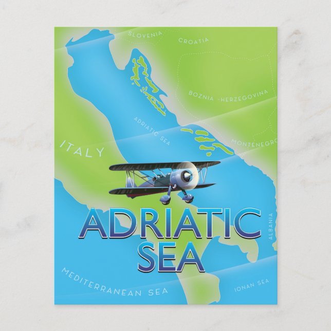 Vluchtkaart van de Adriatische Zee (Voorkant)